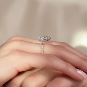 The Pave Liv Set With A 1 Carat Pear 18K White Gold Lab Diamond