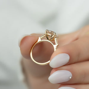 The Pave Liv Set With A 1.5 Carat Round 14K Yellow Gold Lab Diamond