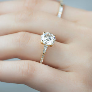 The Pave Liv Set With A 1.5 Carat Round 14K Yellow Gold Lab Diamond