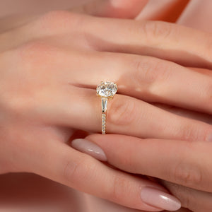 The Pave Liv Set With A 2 Carat Round 14K Yellow Gold Lab Diamond