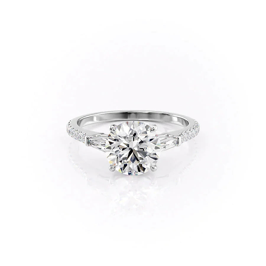 The Pave Liv Set With A 2 Carat Round 14K White Gold Lab Diamond