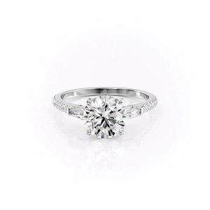 The Pave Liv Set With A 1 Carat Round 18K White Gold Lab Diamond