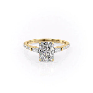 The Liv Set With A 2 Carat Radiant 18K Yellow Gold Lab Diamond