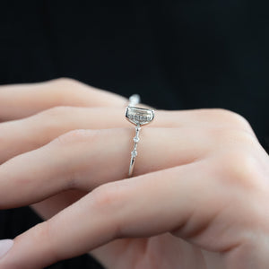 The Hidden Halo Penelope Set With A 1.5 Carat Emerald 14K White Gold Lab Diamond