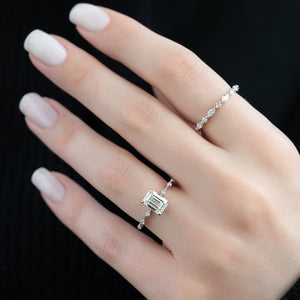 The Hidden Halo Penelope Set With A 1 Carat Emerald 18K White Gold Lab Diamond
