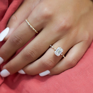 The Penelope Set With A 1 Carat Emerald 18K Yellow Gold Lab Diamond