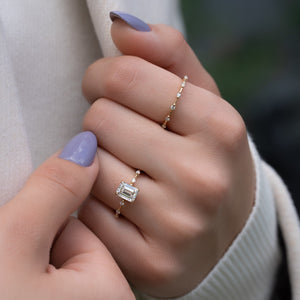 The Penelope Set With A 1 Carat Emerald 18K Yellow Gold Lab Diamond
