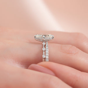 The Hidden Halo Penelope Set With A 1 Carat Marquise 18K White Gold Lab Diamond