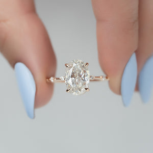 The Hidden Halo Penelope Set With A 1 Carat Oval 14K Rose Gold Lab Diamond