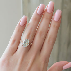 The Penelope Set With A 1 Carat Oval 14K Rose Gold Lab Diamond