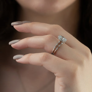 The Hidden Halo Penelope Set With A 1.5 Carat Oval 18K White Gold Lab Diamond