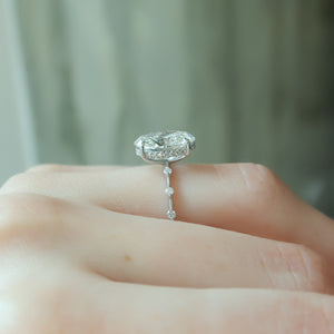 The Penelope Set With A 1 Carat Oval 14K White Gold Lab Diamond