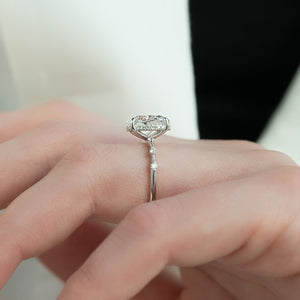 The Hidden Halo Penelope Set With A 2 Carat Oval 18K White Gold Lab Diamond