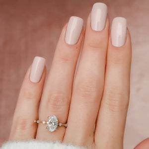 The Penelope Set With A 1 Carat Oval 18K Yellow Gold Lab Diamond