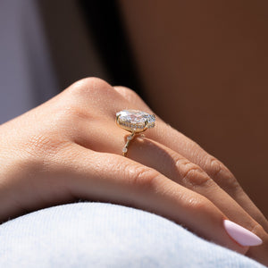 The Penelope Set With A 1 Carat Oval 18K Yellow Gold Lab Diamond