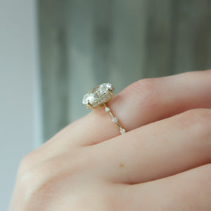 The Hidden Halo Penelope Set With A 2 Carat Oval 14K Yellow Gold Lab Diamond