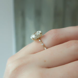 The Penelope Set With A 1 Carat Oval 18K Yellow Gold Lab Diamond
