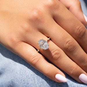 The Penelope Set With A 1 Carat Oval 18K Yellow Gold Lab Diamond