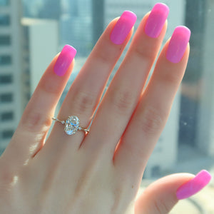 The Hidden Halo Penelope Set With A 3 Carat Oval 14K Yellow Gold Lab Diamond