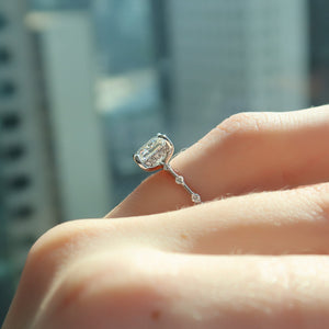 The Hidden Halo Penelope Set With A 1 Carat Princess 14K White Gold Lab Diamond