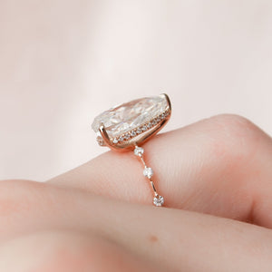 The Hidden Halo Penelope Set With A 1 Carat Pear 14K Rose Gold Lab Diamond
