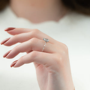The Hidden Halo Penelope Set With A 1.5 Carat Pear 18K White Gold Lab Diamond