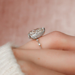 The Hidden Halo Penelope Set With A 1 Carat Pear 14K White Gold Lab Diamond