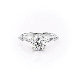 The Penelope Set With A 1 Carat Round 14K White Gold Lab Diamond