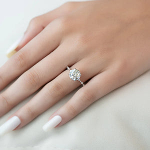 The Penelope Set Hidden Halo  With A 3 Carat Radiant 18K Yellow Gold Moissanite