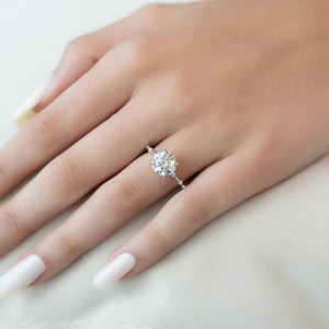 The Penelope Set With A 1 Carat Round 18K White Gold Lab Diamond