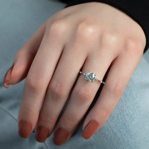 The Penelope Set Hidden Halo  With A 4.5 Carat Emerald 18K White Gold Moissanite