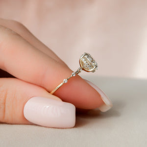 The Hidden Halo Penelope Set With A 1.5 Carat Round 18K Yellow Gold Lab Diamond
