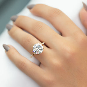 The Hidden Halo Penelope Set With A 1 Carat Round 18K Yellow Gold Lab Diamond