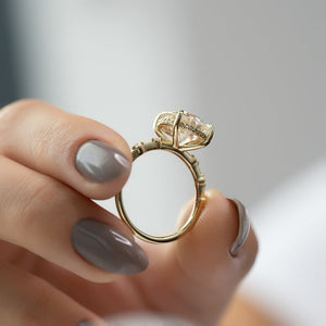 The Hidden Halo Penelope Set With A 2 Carat Round 14K Yellow Gold Lab Diamond