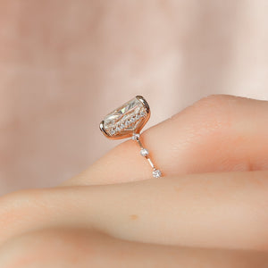 The Penelope Set Hidden Halo  With A 4.5 Carat Radiant 14K Rose Gold Moissanite