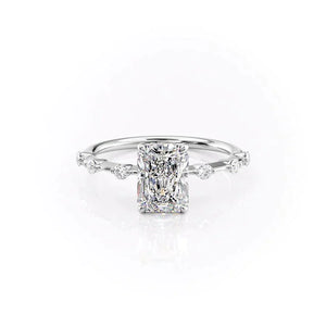 The Penelope Set With A 1 Carat Radiant 18K White Gold Lab Diamond