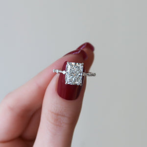 The Penelope Set With A 1 Carat Radiant 14K White Gold Lab Diamond