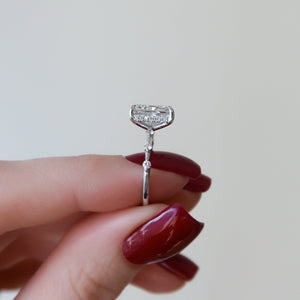 The Hidden Halo Penelope Set With A 1 Carat Radiant 14K White Gold Lab Diamond