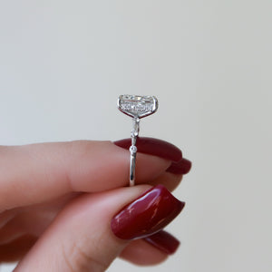 The Penelope Set With A 1 Carat Radiant 14K White Gold Lab Diamond