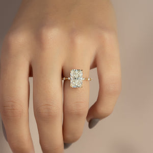 The Hidden Halo Penelope Set With A 1 Carat Radiant 18K Yellow Gold Lab Diamond