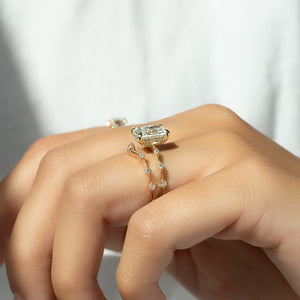 The Penelope Set With A 1 Carat Radiant 18K Yellow Gold Lab Diamond