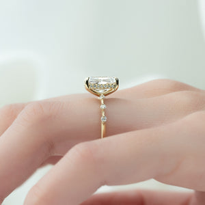 The Hidden Halo Penelope Set With A 1 Carat Radiant 18K Yellow Gold Lab Diamond