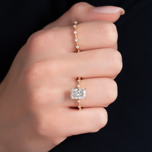 The Hidden Halo Penelope Set With A 1 Carat Radiant 18K Yellow Gold Lab Diamond