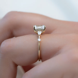 The Naomi Set With A 3 Carat Emerald 14K Yellow Gold Lab Diamond