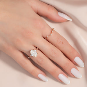 The Naomi Set With A 1 Carat Oval 14K Rose Gold Lab Diamond