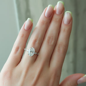 The Naomi Set With A 2 Carat Oval 14K White Gold Lab Diamond