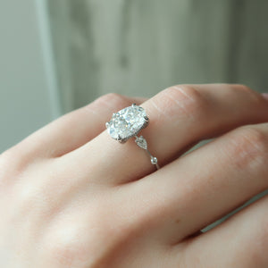 The Naomi Set With A 2 Carat Oval 14K White Gold Lab Diamond