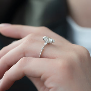 The Naomi Set With A 2 Carat Oval 14K White Gold Lab Diamond