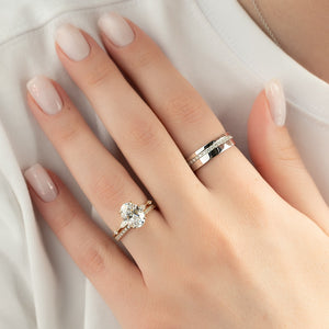 The Naomi Set With A 2 Carat Oval 18K Yellow Gold Lab Diamond