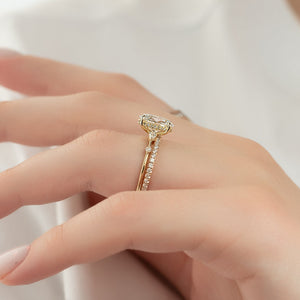 The Naomi Set With A 2 Carat Oval 18K Yellow Gold Lab Diamond